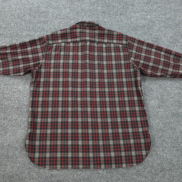 Polo Sport Shirt Mens Large Red Plaid‎ Wool Blend Flannel Outdoors Ralph Lauren - Picture 6 of 11